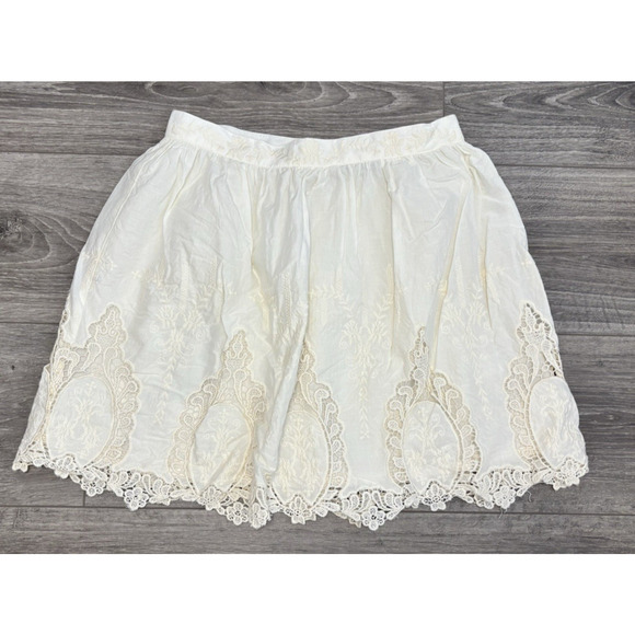 Topshop Dresses & Skirts - Topshop Petite Skirt 6 Ivory Lace Embroidered Eyelet Boho Cottagecore Coquette‎